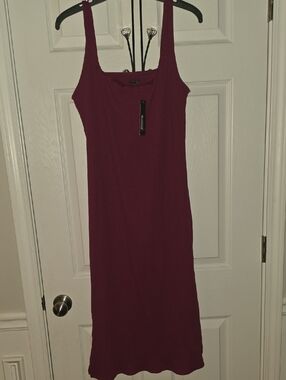 wild fable Ribbed Midi Dress in Plum